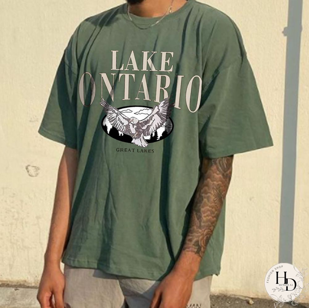 Retro Oversized Ontario Lake Men's T-Shirt