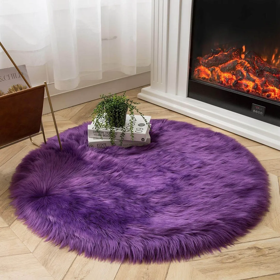 Faux Fur Round Area Rug