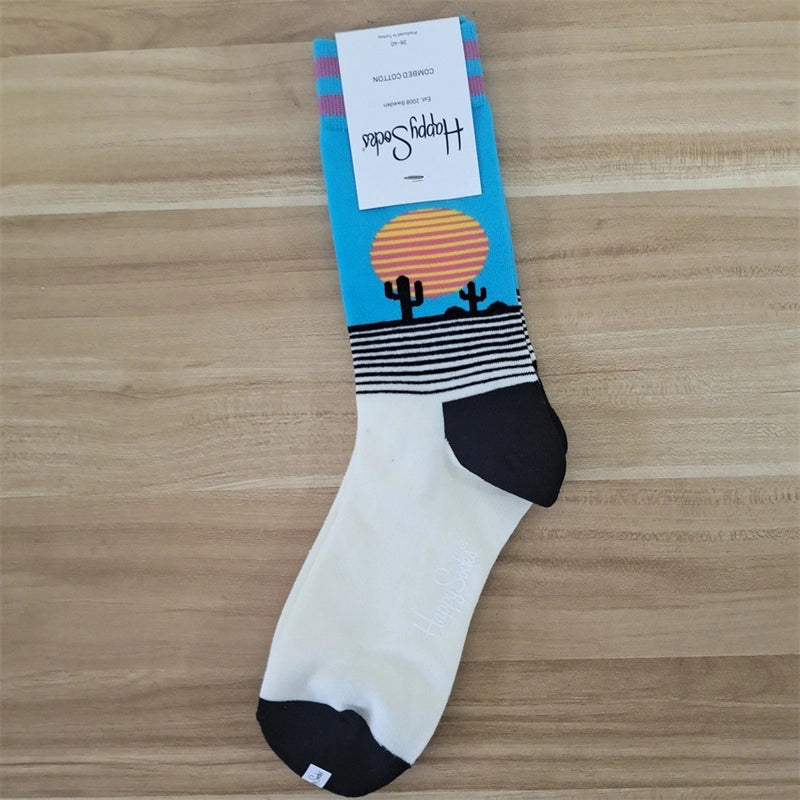 Women’s Vacation Minimalist Polka Dots Cotton Crew Socks A Pair