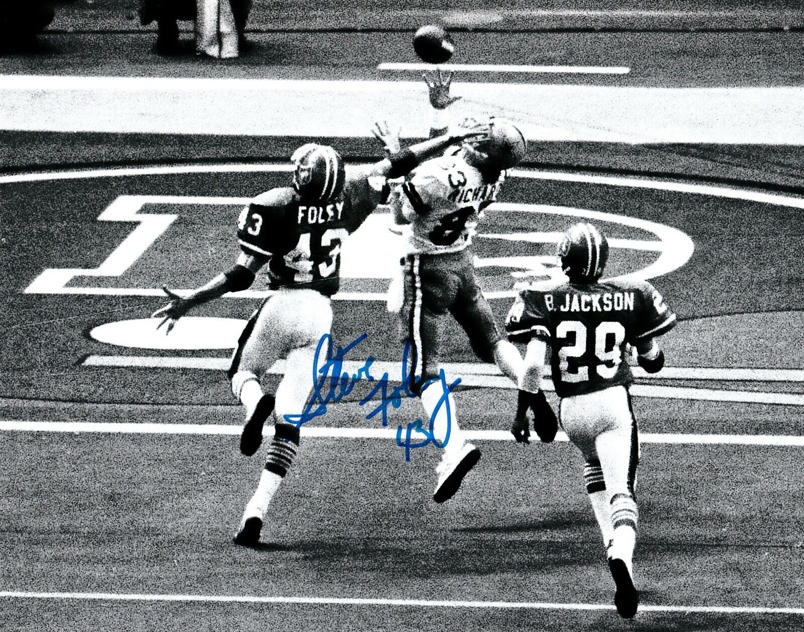 STEVE FOLEY DENVER BRONCOS ACTION SIGNED 8x10