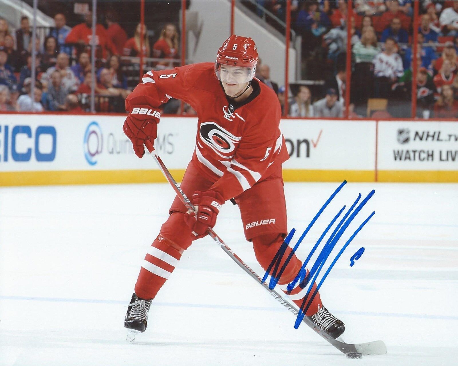 Noah Hanifin Signed 8x10 Photo Poster painting Carolina Hurricanes Autographed COA B