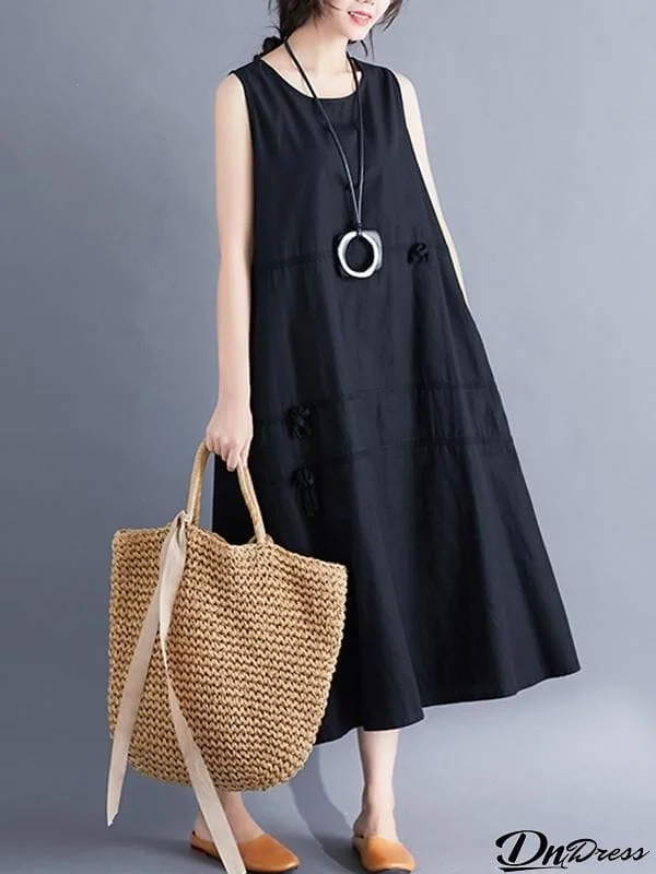 Casual Sleeveless A-line Long dress