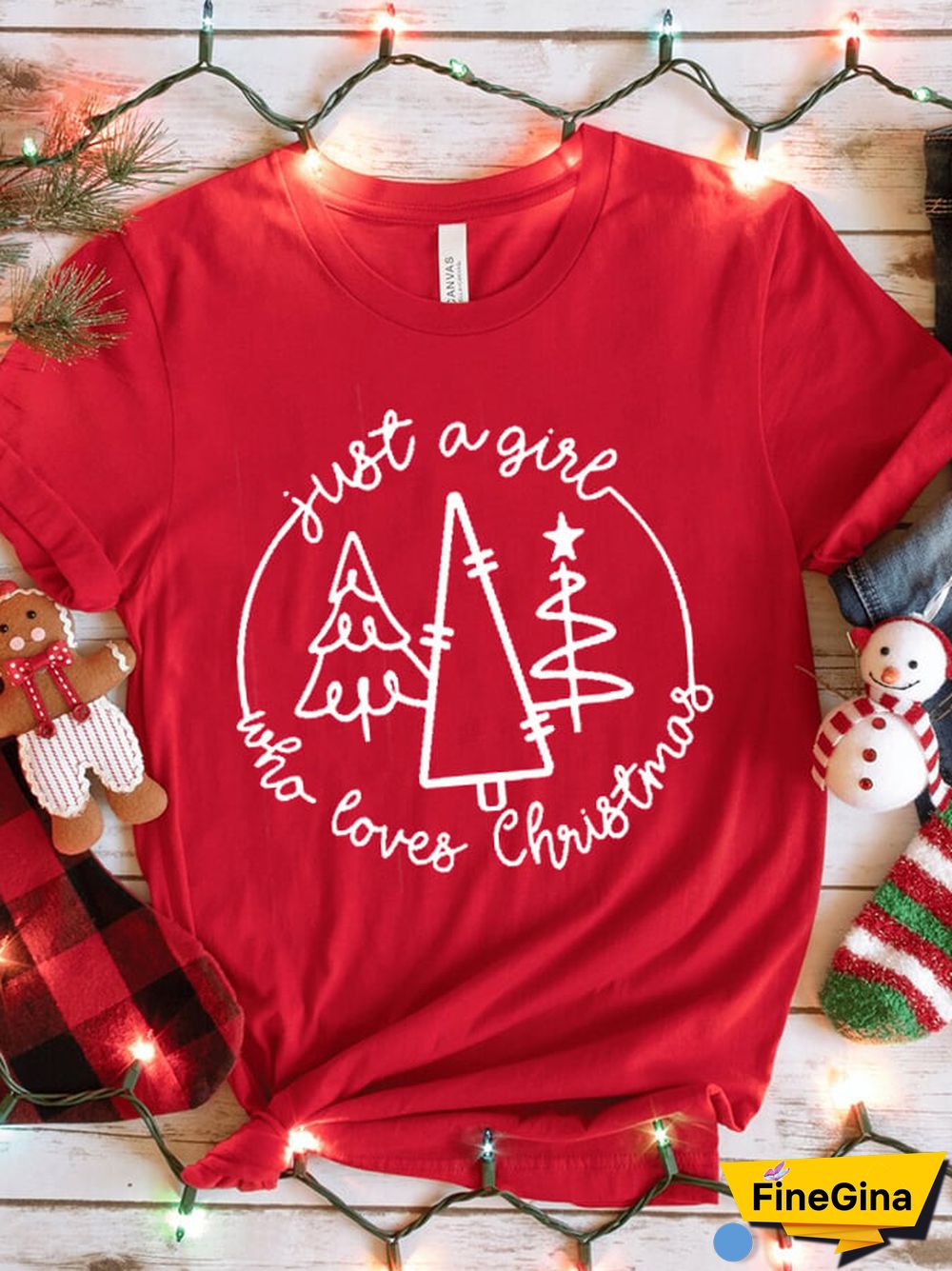 Women's Just A Girl Who Loves Christmas T-Shirt