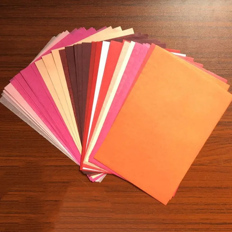 100Sheets A5 Gift Wrapping Paper Retro Multicolor Tissue Paper Bookmark Floral Gift Packaging Material Birthday Party Decoration