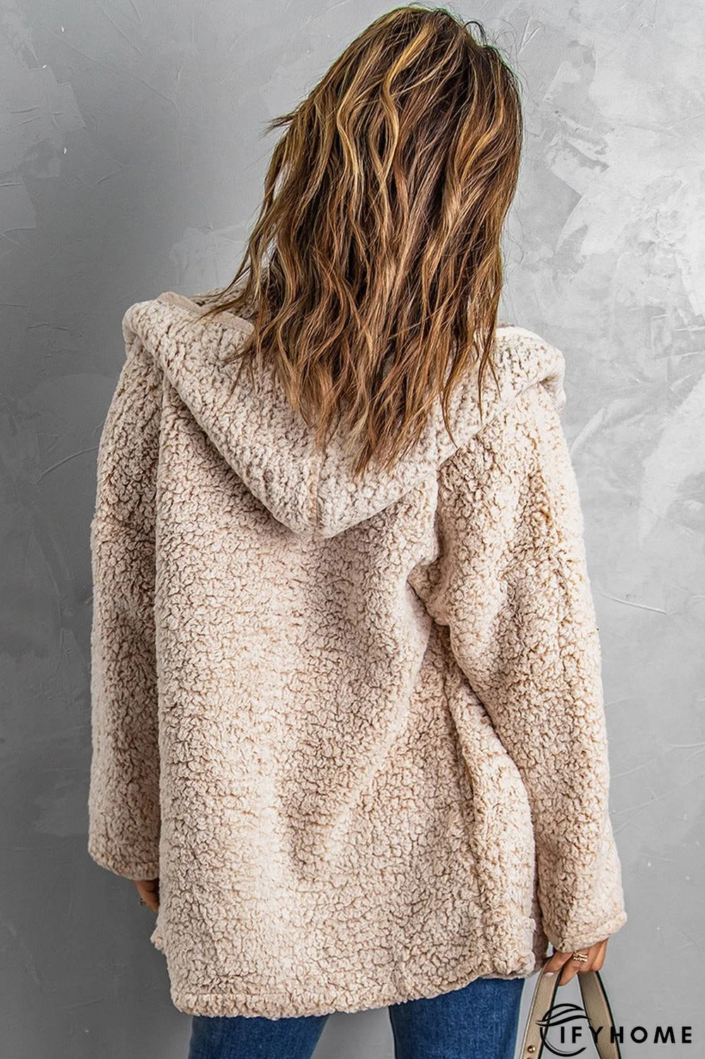 Fleece Thickened Hooded Jacket Women's Mid-length Loose Casual Jacket | IFYHOME