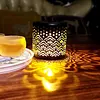 Solar Powered Metal Mandala Decorative Lamp Weatherproof Outdoor LED Deck Step Wall Lights Auto On/Off Hollow Out Retro Solar Lights for Garden Yard Patio Porch Decor
