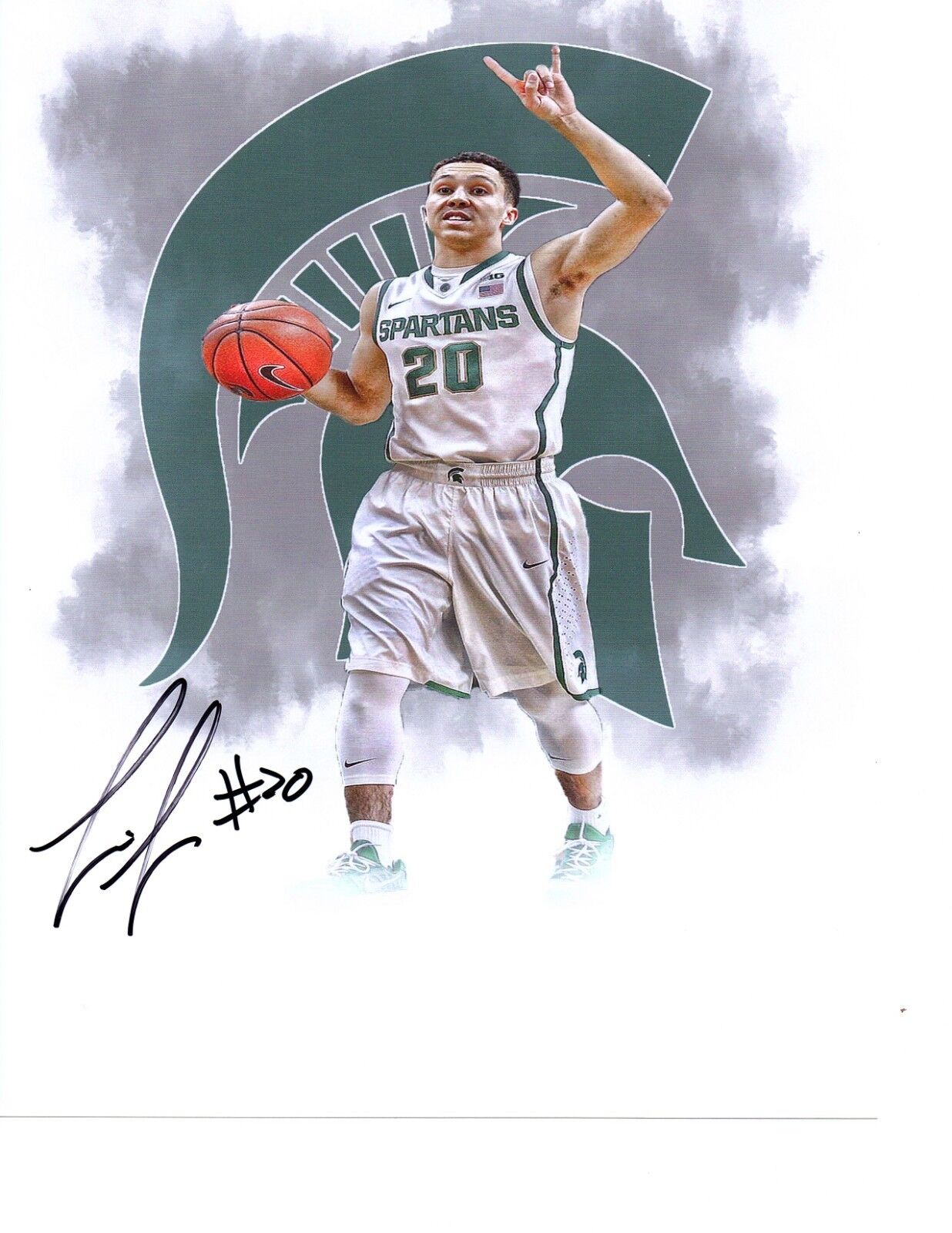 Travis Trice Michigan State Spartans hand autographed signed 8x10 Photo Poster painting edit!