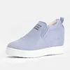 Women Faux Suede Wedge heel Sneakers Slip on Breathable Shoes