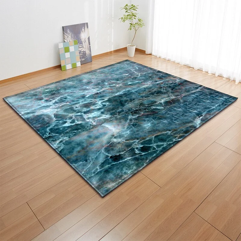 Modern Carpet Living Room Bedroom Decoration Kids Room Carpets Hallway Floor Children Rugs Home  3D Marble Pattern Bedside Mat