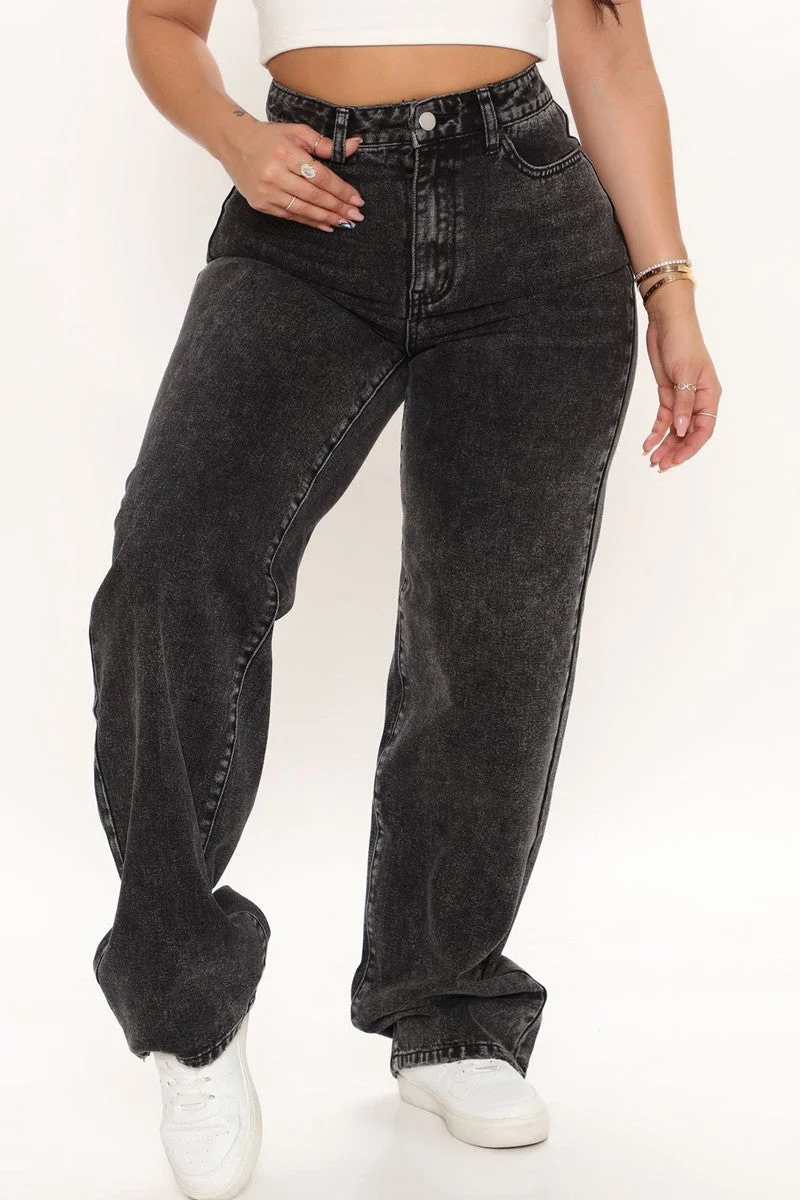 Casual Solid Patchwork High Waist Regular Denim Jeans