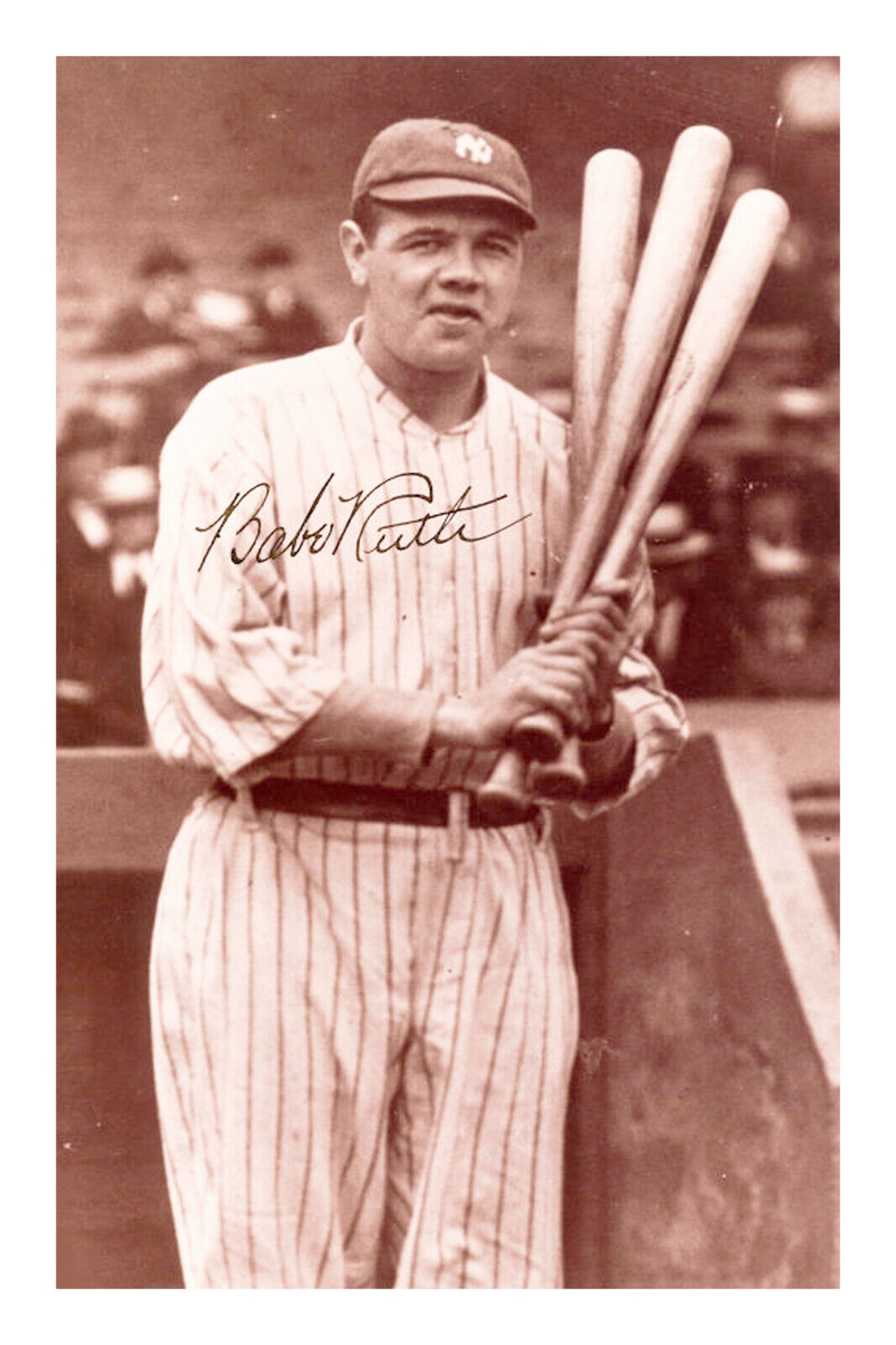 Babe Ruth Signed A4 Autograph Photo Poster painting Print NY Yankees MLB Sport