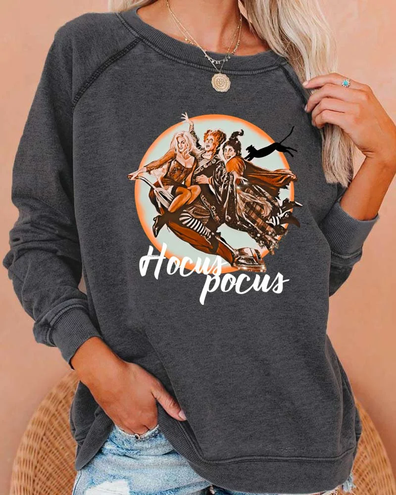 Hocus Pocus Witches Deep Gray Sweatshirt