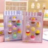 6 PACKS Adorable Cupcakes 7in1 Erasers Set for Kids Student Office Exam Reward Stationery Gift