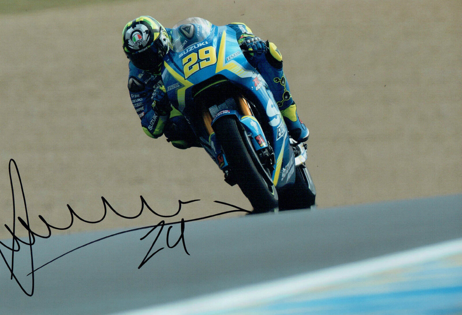 Andrea IANNONE 2017 SIGNED Suzuki MOTOGP 12x8 Autograph RACE Photo Poster painting 1 AFTAL COA