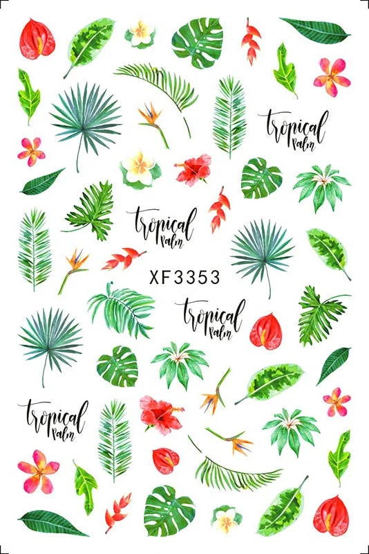 Popular Daisy Nail Sticker for Design Decoration Sunflower Nail Art Decals Adhesive Himawari Sticker for Nail Manicure Design