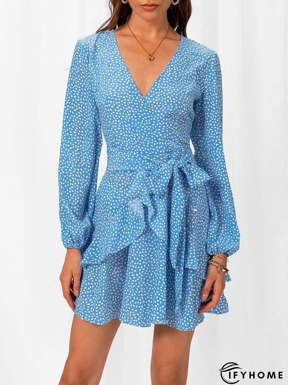 A-Line Long Sleeve Sweet Weaving Dress | IFYHOME