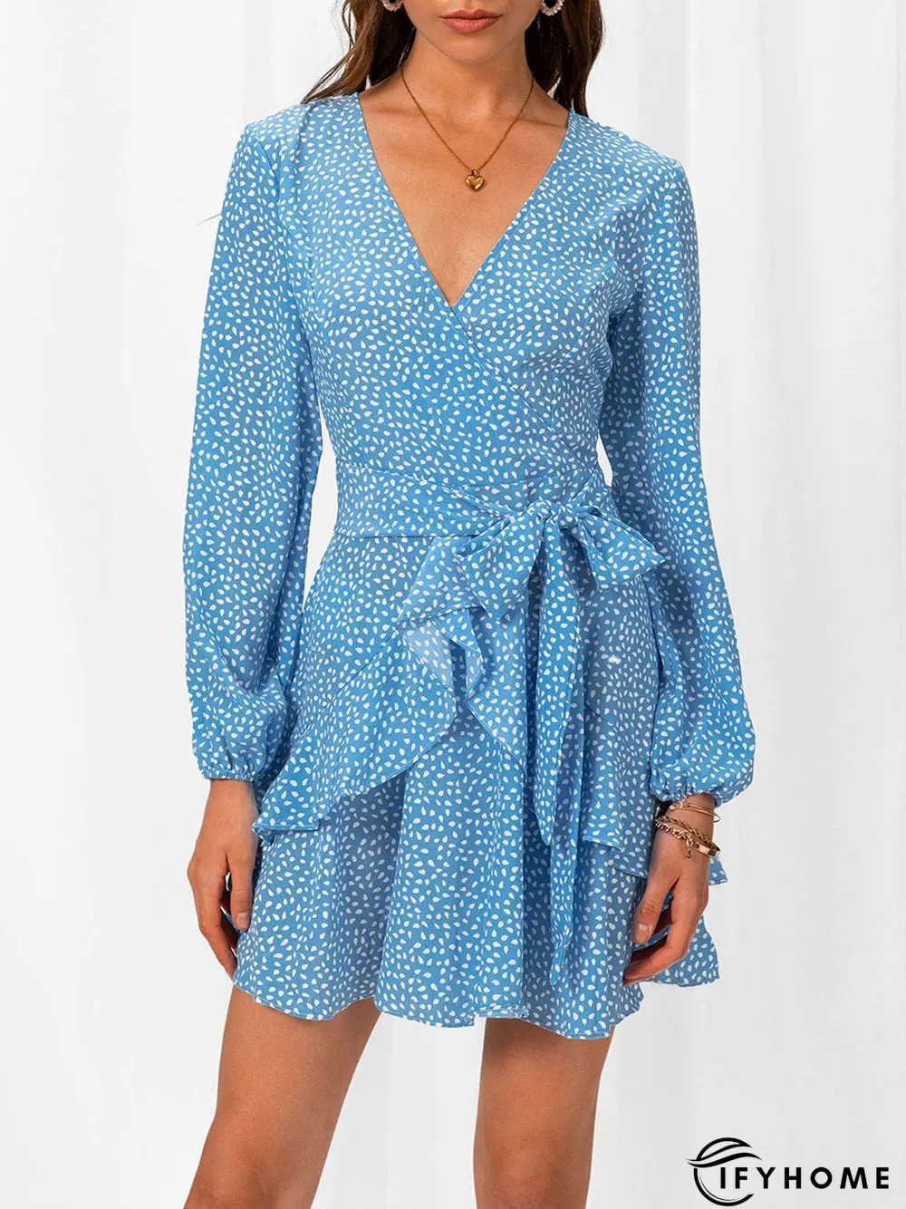 A-Line Long Sleeve Sweet Weaving Dress | IFYHOME