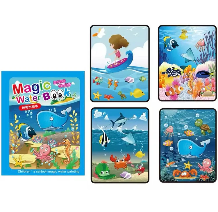 Reusable Watercolor Coloring Book – Magical Water Drawing Toy for Kids