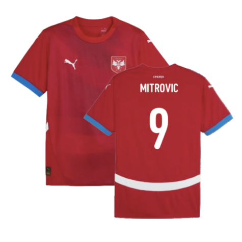 Maillot Serbie Aleksandar Mitrović 9 Domicile Euro 2024