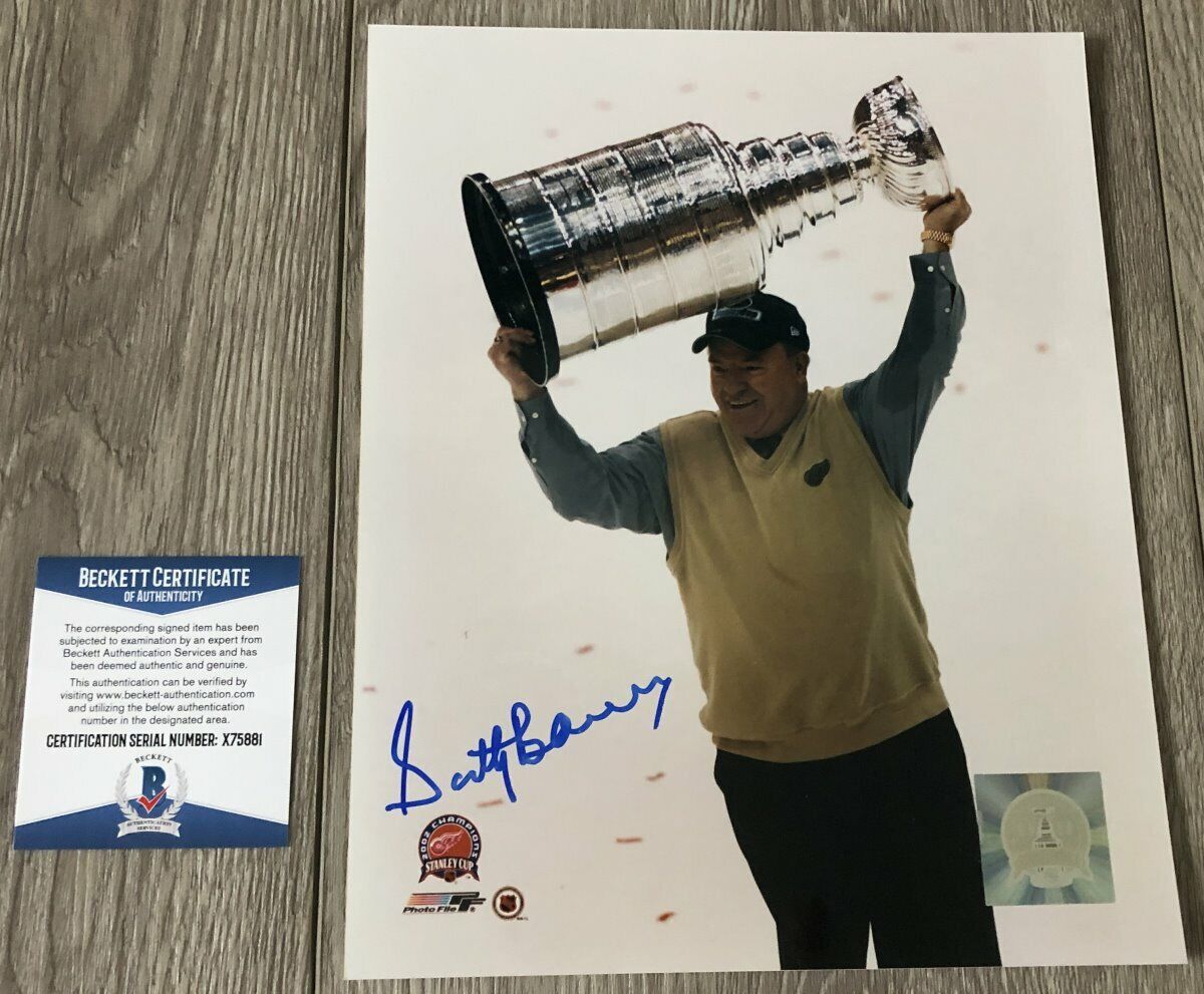 SCOTTY BOWMAN SIGNED DETROIT RED WINGS CUP 8x10 Photo Poster painting w/PROOF & BECKETT BAS COA