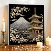 (30x30cm)DIY Landmark Pearl Painting Art With Inner Frame Handmade Pearl Material Art Kit Living Room Decor(Mount Fuji)