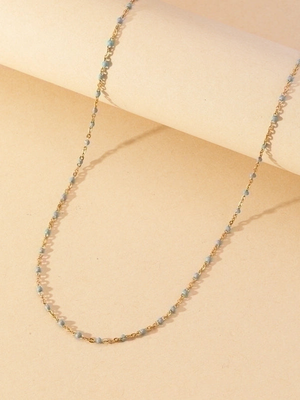 Shiny Solid Color Stainless Steel Chain Necklace