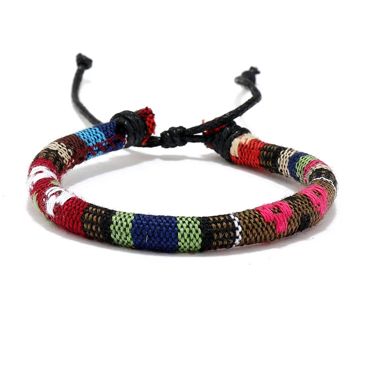 Multicolor Ethnic Style Drawstring Boho Bracelet