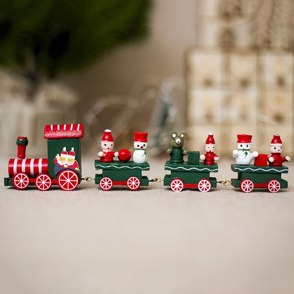 

Mini Wooden Christmas Train Model Decor Vehicle Toy New Year Children Gifts, 501 Original