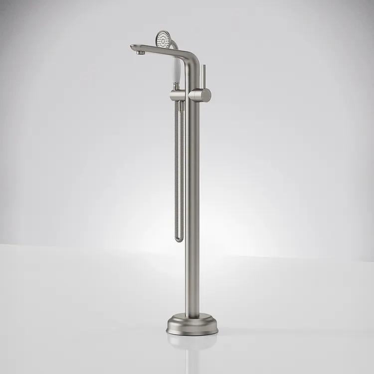 EVERSTEIN 39" H Vintage Freestanding Tub Faucet with Handheld Brushed Nickel
