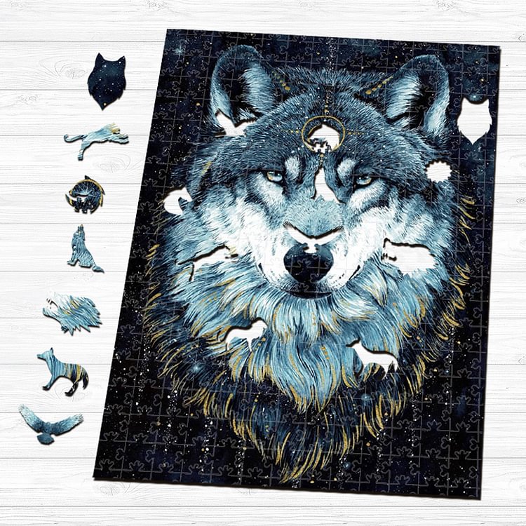 Sunnypuzzle™-Wolf wooden puzzle