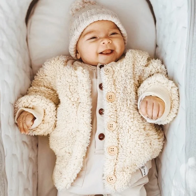 Kids Baby Winter Warm Fur Fuzzy Coat Jacket