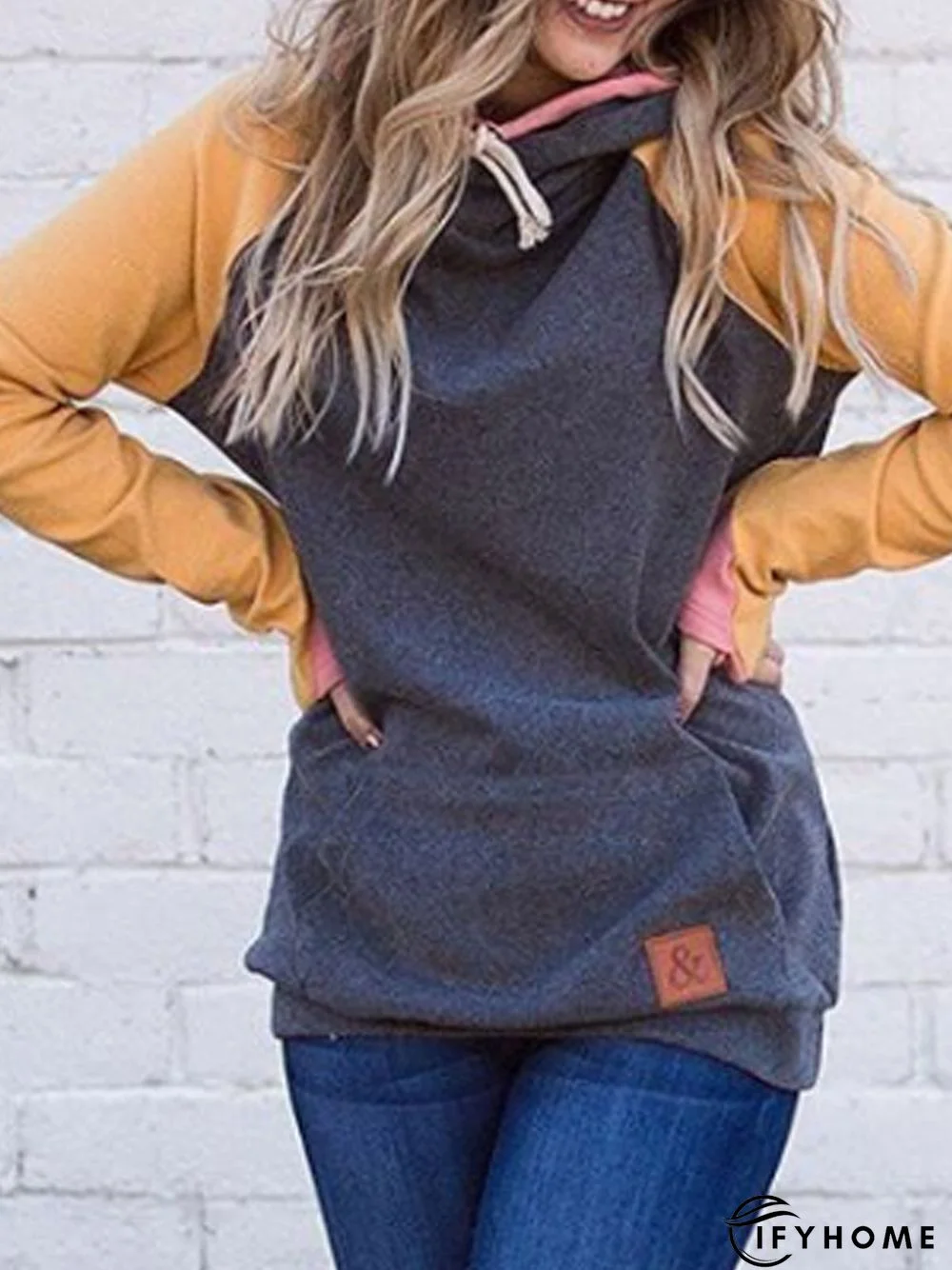 Gray Hoodie Long Sleeve Sweatshirt | IFYHOME