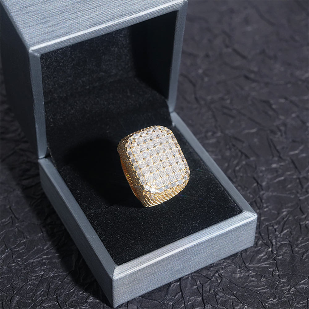 Moissanite 925 Sterling Silver Square Gold/Silver/Rose Gold Rings