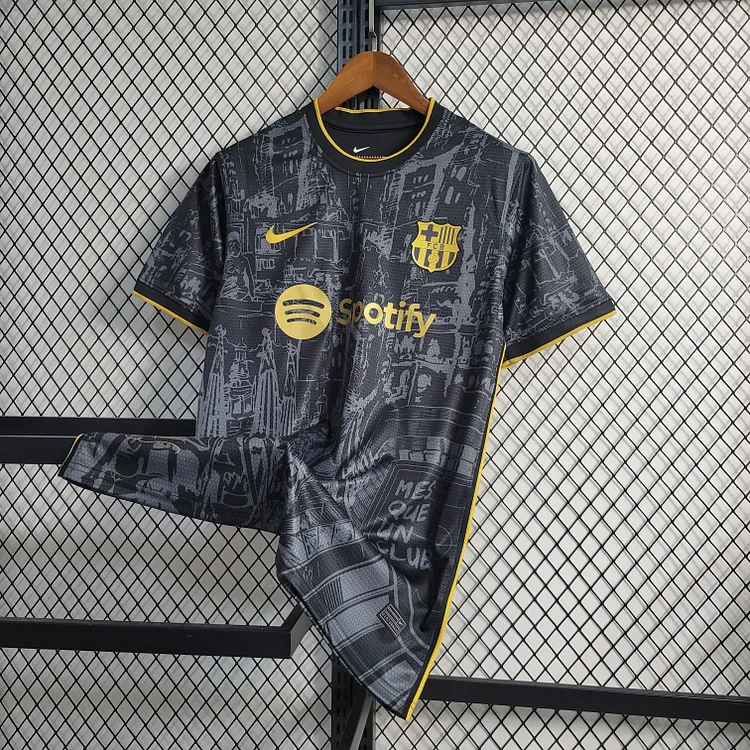2023-24 FC Barcelona Special Edition Shirt Top Kit - Black Gold