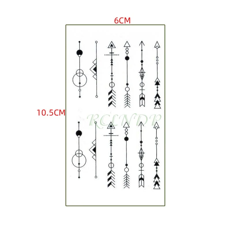 Waterproof Temporary Tattoo Sticker Arrow Geometric Circle Element Flash Tatoo Fake Tattoos for Men Women