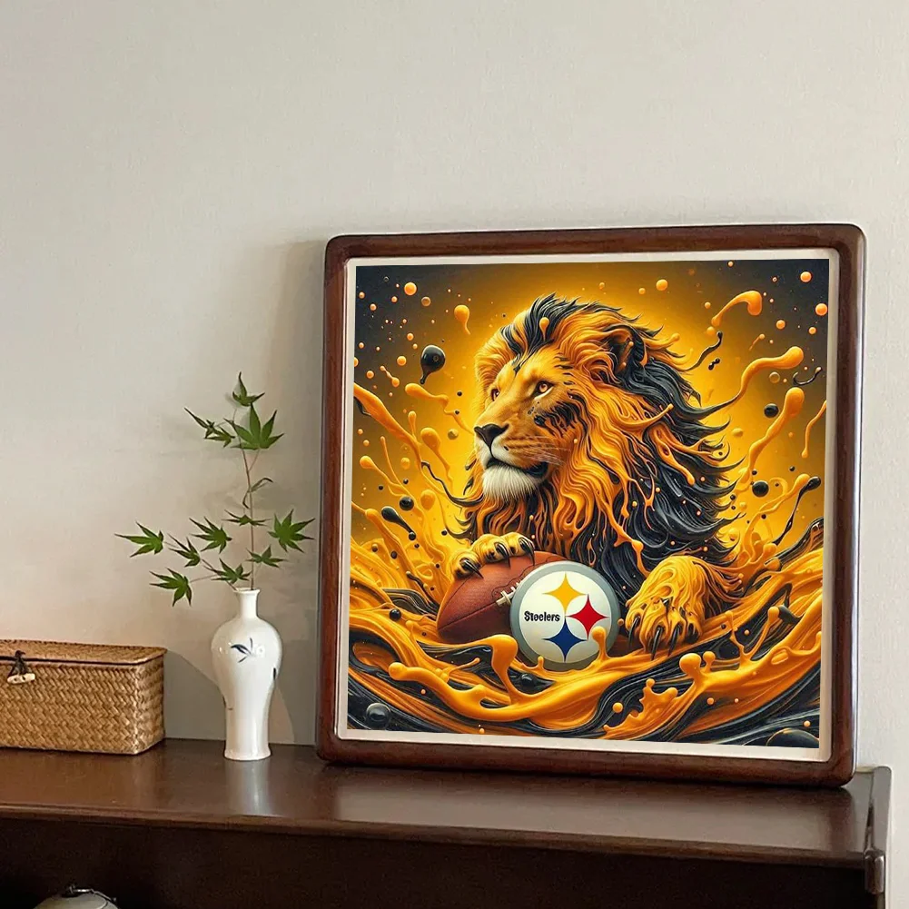 Diamond Painting - Full Round Drill - Pittsburgh Steelers Lions(Canvas|40*40cm)