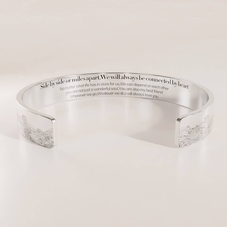 For Sister - We Will Always Be Connected By Heart Bracelet
