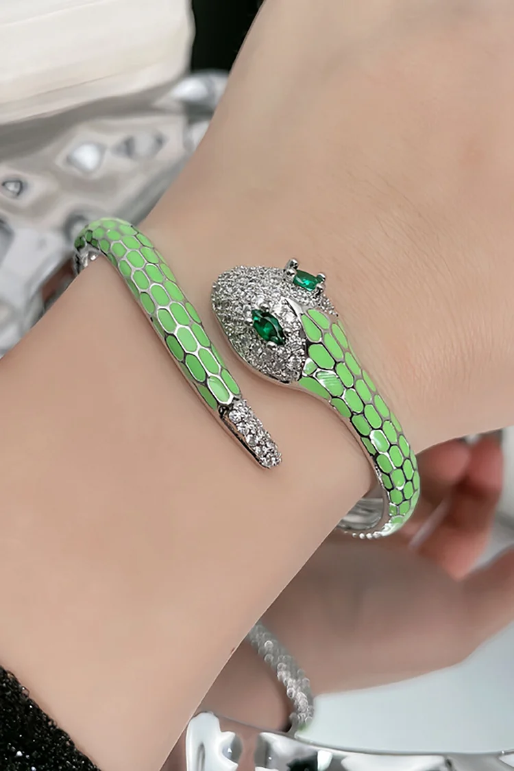 Fashionable Snake-Shaped Open Bracelet