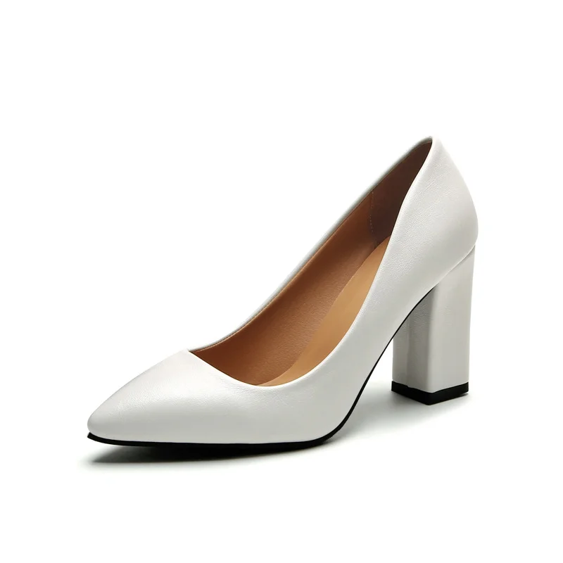 Breakj Breakj Color High Heels Women's Single Shoes Korean Version Of Thick Heel Sharp Head Light Temperament Workplace Artifact Ultra-High Heel 9CM