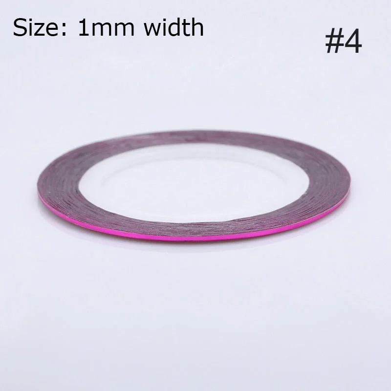 1mm 2mm 6mm Matte Glitter Nail Striping Tape Line Rainbow Multi Color Styling Tool Sticker Decal  DIY Decoration-Nail Inspo