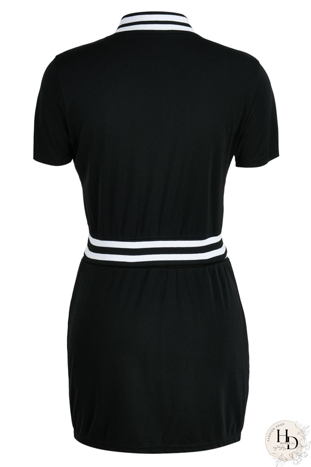 Black Fashion Casual Letter Embroidery Patchwork O Neck Short Sleeve Two Pieces