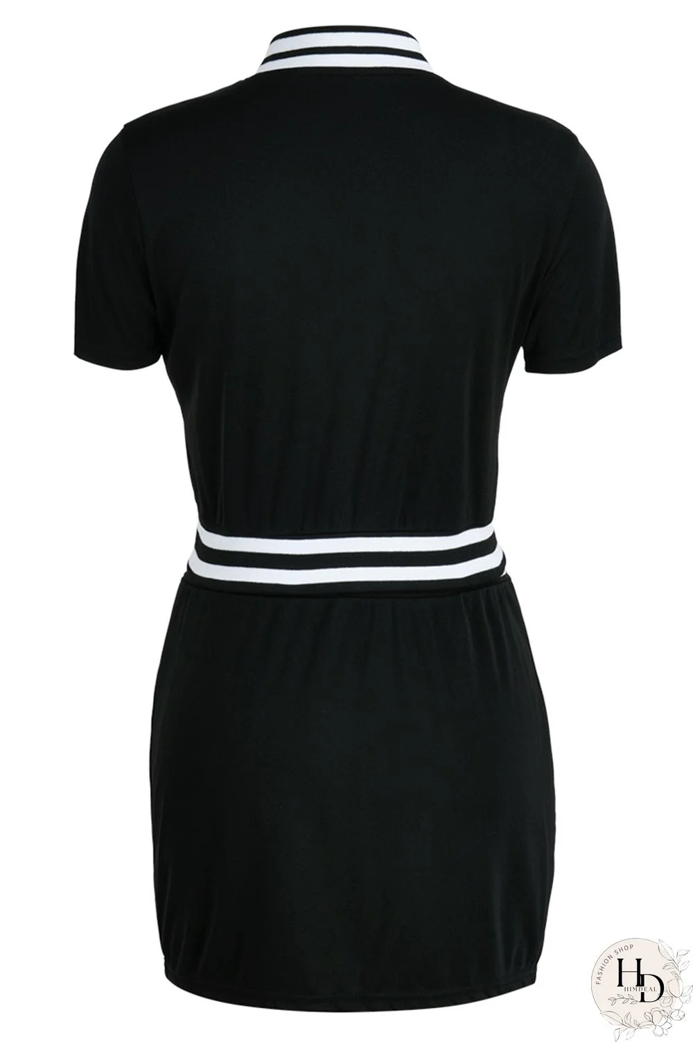 Black Fashion Casual Letter Embroidery Patchwork O Neck Short Sleeve Two Pieces