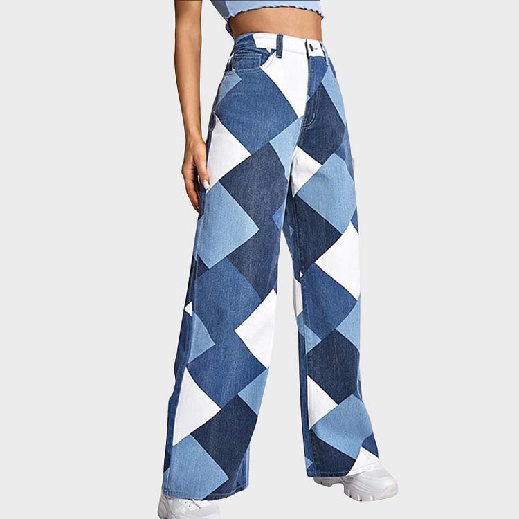 Be Cool Together Geometric Print Jeans