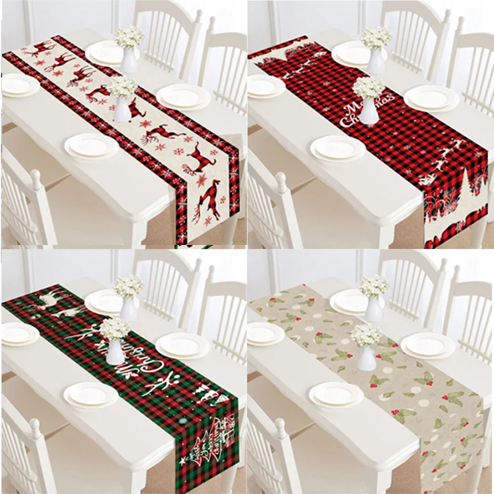 Self-designed Christmas linen table