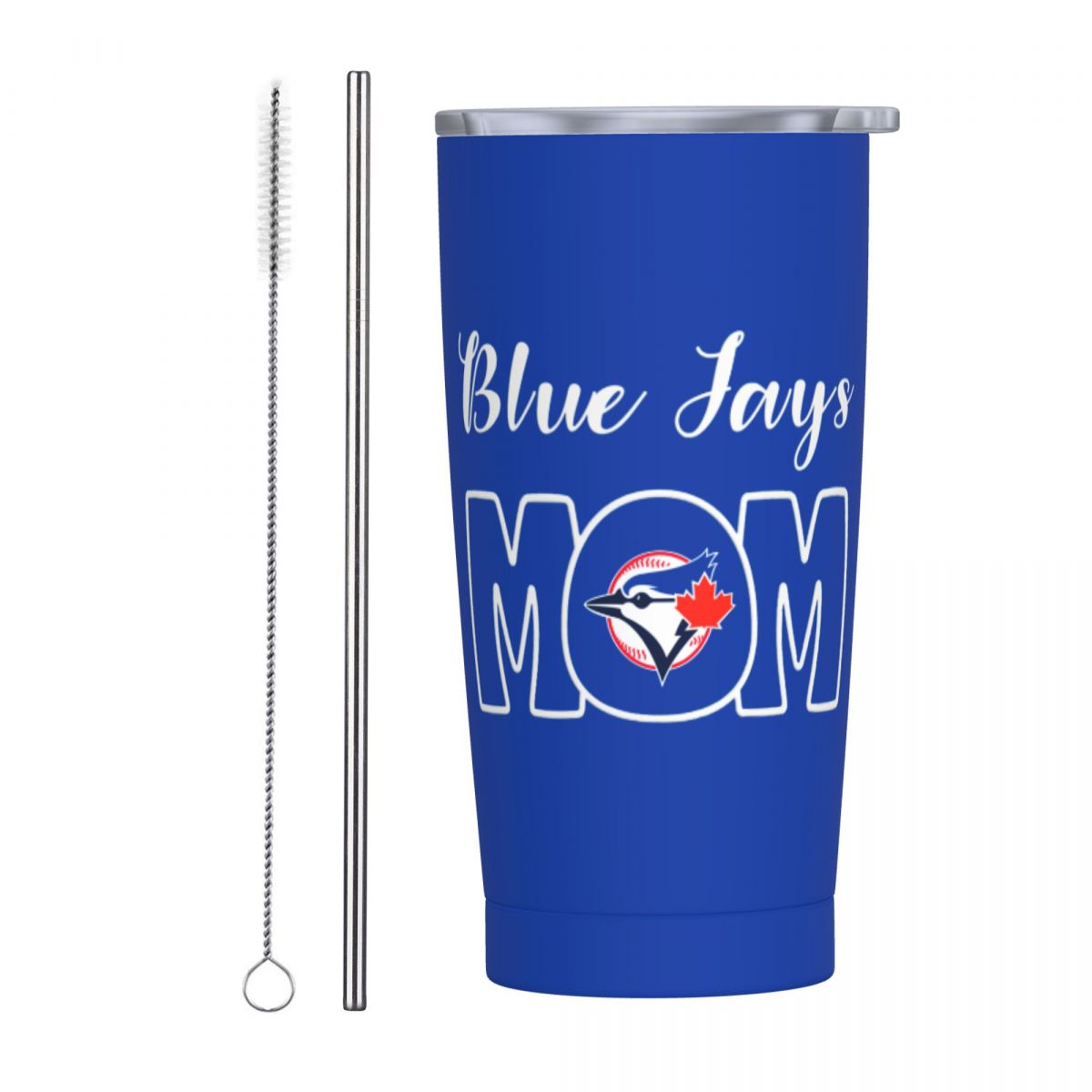 Toronto Blue Jays Mom Stainless Steel Travel Mug With Lid And Straw