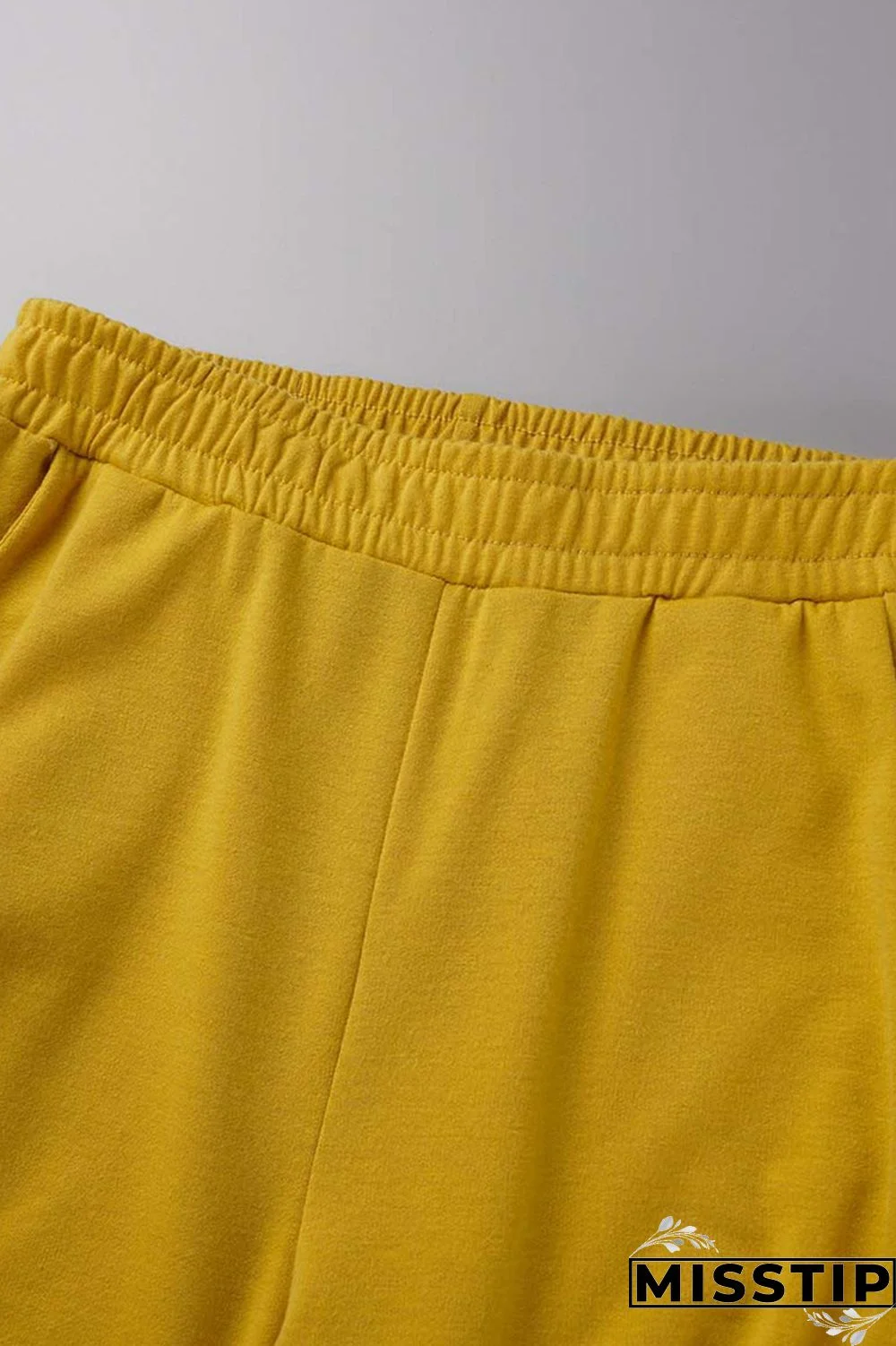 Yellow Casual Street Solid Ripped Hollowed Out Patchwork Oblique Collar Long Sleeve Two Pieces