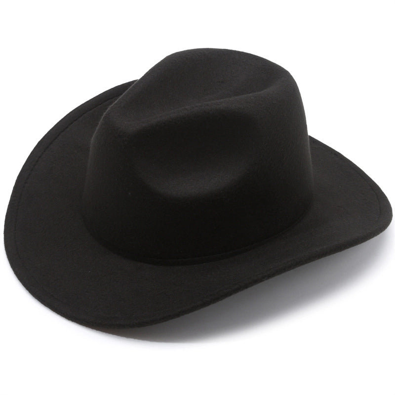 Spring And Summer Style Woolen Cloth Cowboy Hat Men And Women Couples Ethnic Style Roll-up Hat Sunshade Hat Jazz Hat