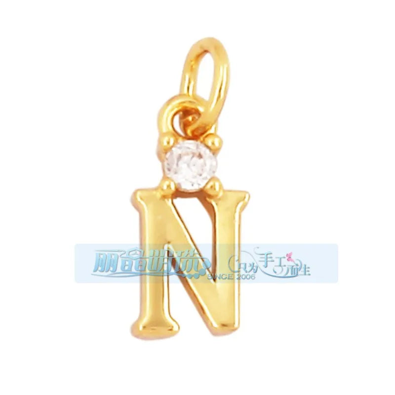 1 Piece 15 * 19mm Hole 5~5.9mm Copper Zircon Letter Heart Shape Pendant Jewelry Accessories