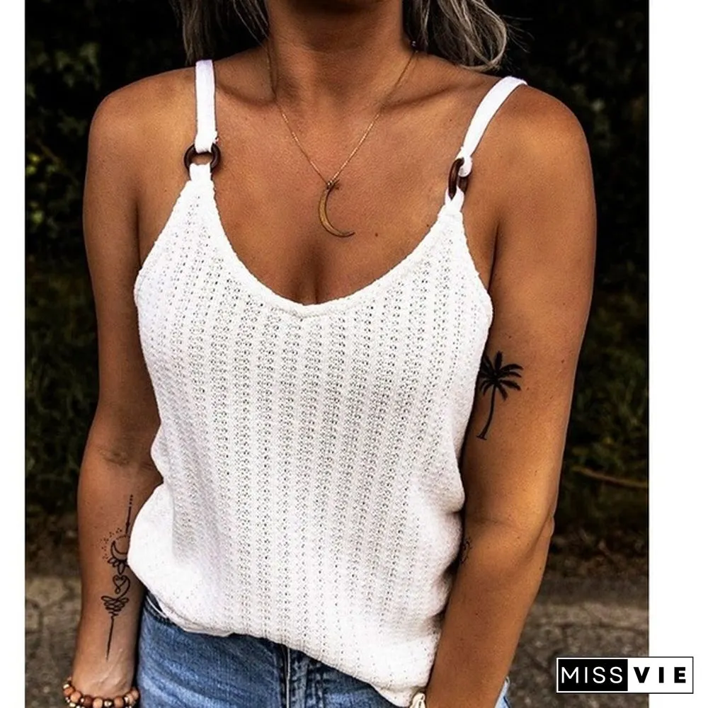 Womens Fashion Summer Clothes Casual Sleeveless Halter Top Solid Color Camisole Ladies Off Shoulder Shirts Loose Blouse Plus Size Cami Tank Tops