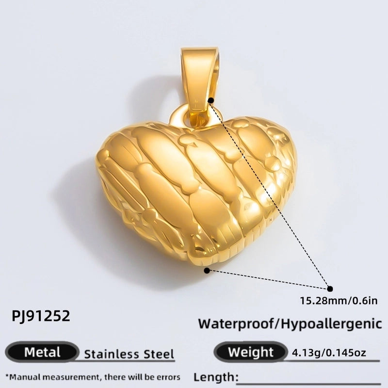 1 Piece 11.1*11.2MM 15.7*17MM 304 Stainless Steel Heart Shape Pendant Chain Jewelry Accessories